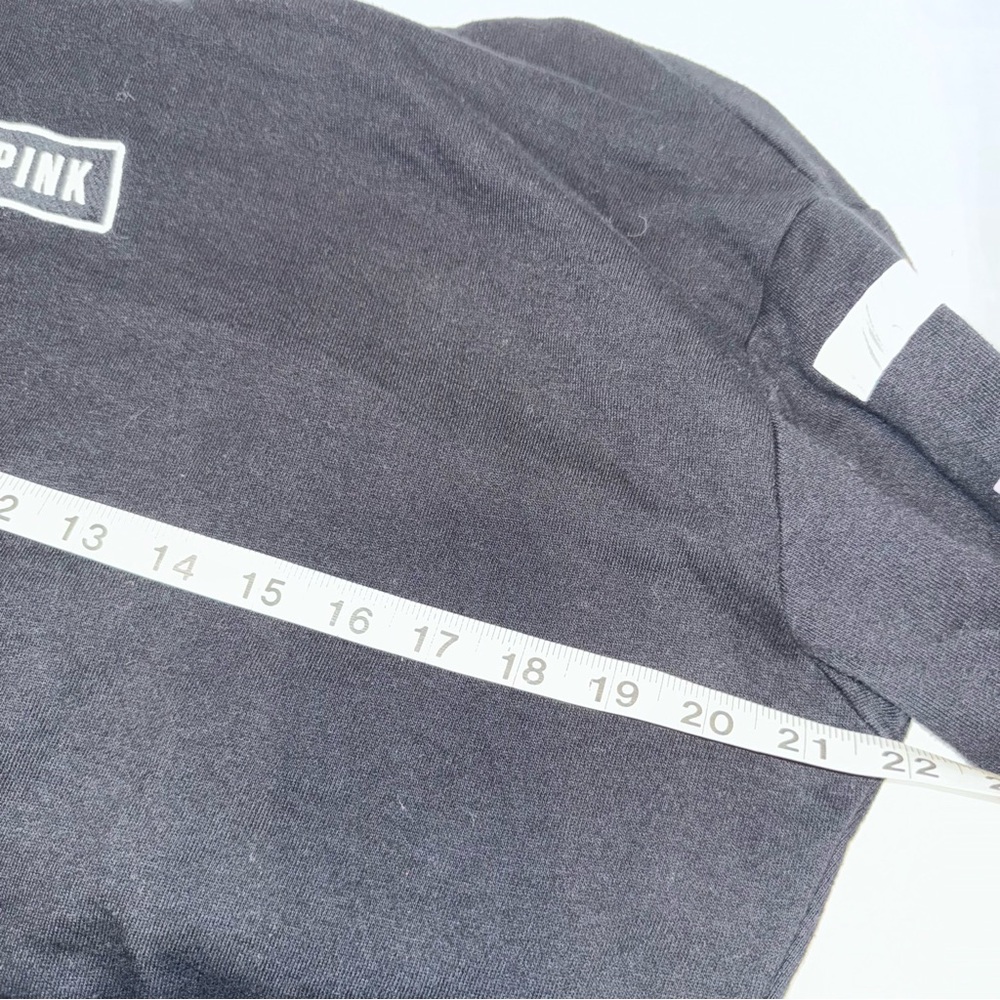 Victoria’s Secret Pink Brand Black Crop Hoodie Sweatshirt Women’s Chic Y2K‎ 90’s - Picture 9 of 9